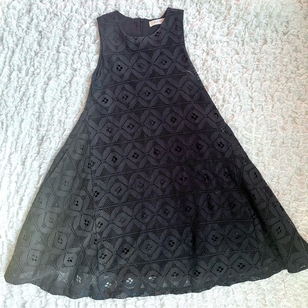 Altar’d State Black Lace Mini Dress Small High Neck LBD Crochet
